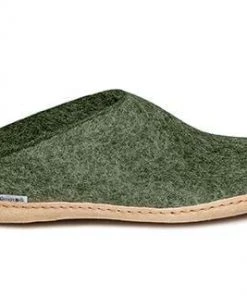 GLERUPS CANADA Glerups Open Heel Slipper - Leather - Forest