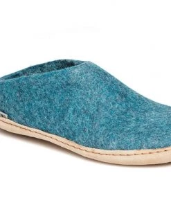 GLERUPS CANADA Glerups Open Heel Slipper - Leather - Petrol