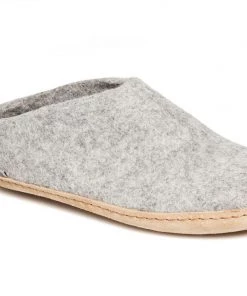 GLERUPS CANADA Glerups Open Heel Slipper - Leather - Grey