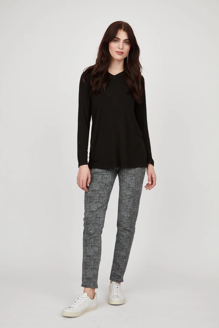 Pistache Second Skin Long V-Neck Top 3 Pistache Second Skin Long V-Neck Top