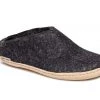 GLERUPS CANADA Glerups Open Heel Slipper - Leather - Charcoal