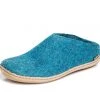 GLERUPS CANADA Glerups Open Heel Slipper - Leather - Petrol