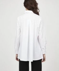 Pistache Classic Cotton Blouse W/ Back Pleat