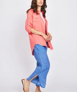 Pistache Double Pocket Linen Blouse 13 Pistache Double Pocket Linen Blouse