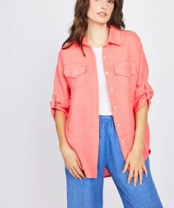 Pistache Double Pocket Linen Blouse 12 Pistache Double Pocket Linen Blouse