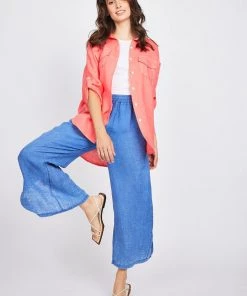 Pistache Double Pocket Linen Blouse 14 Pistache Double Pocket Linen Blouse