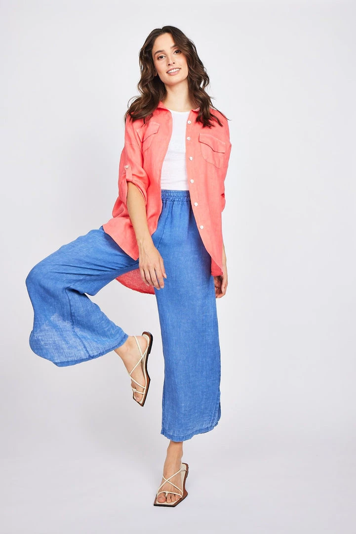 Pistache Double Pocket Linen Blouse 7 Pistache Double Pocket Linen Blouse