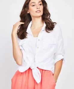 Pistache Double Pocket Linen Blouse 15 Pistache Double Pocket Linen Blouse