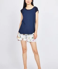 Pistache Fringe Crepe And Slub Cotton T-shirt