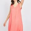 Pistache Linen V-Neck Dress