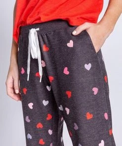 PJ Salvage Kiss Me Goodnight Hearts Banded Pant