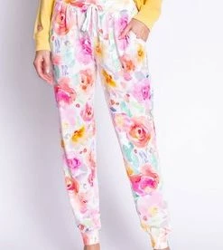 PJ Salvage Spring Into Sunshine Floral Band Pant