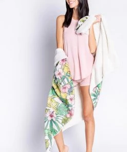 PJ Salvage Cozy Cuddler Floral Blanket