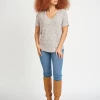 Women Dex High Low Soft V-Neck Tee
