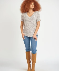 Women Dex High Low Soft V-Neck Tee