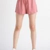 Dex Drawstring Elastic Waistband Linen Short 1 Dex Drawstring Elastic Waistband Linen Short