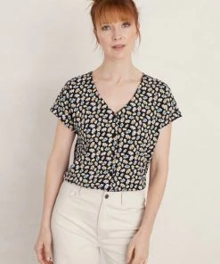 Sea Salt Studio Glass V-Neck Jersey Top Women