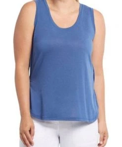 Tribal U-Neck Tank Top With Side Slit