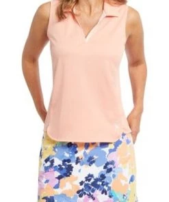 Tribal Sleeveless Polo With Stripe Trim