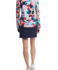 Tribal Long Sleeve Mock Neck Top