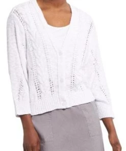 Tribal 3/4 Sleeve Cables Sweater Cardigan