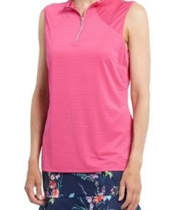 Tribal Sleeveless Breathable Polo With Zipper