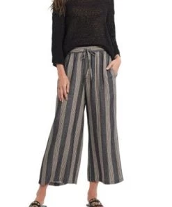 Tribal 3/4 Sleeve Boat Neck Sweater With Lace Up Detail