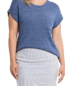 Tribal Cap Sleeve Sweater With Front Pocket