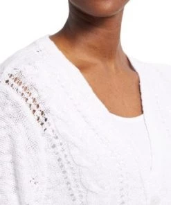 Tribal 3/4 Sleeve Cables Sweater Cardigan