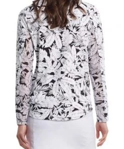 Tribal Long Sleeve Mock Neck Top