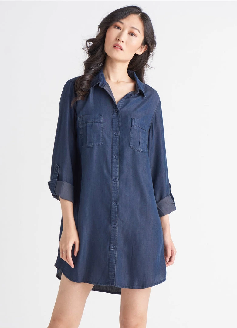 Black Tape_ Women Black Tape Tencel Shirt Dress 3 Black Tape_ Women Black Tape Tencel Shirt Dress