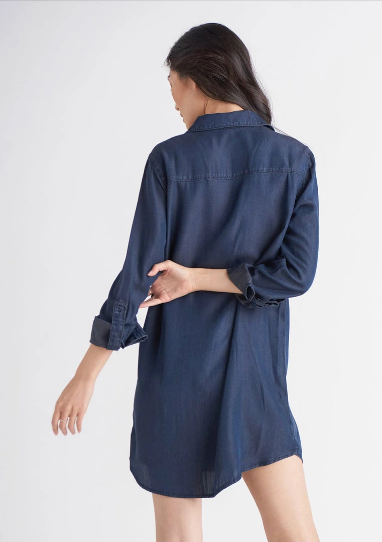 Black Tape_ Women Black Tape Tencel Shirt Dress 5 Black Tape_ Women Black Tape Tencel Shirt Dress