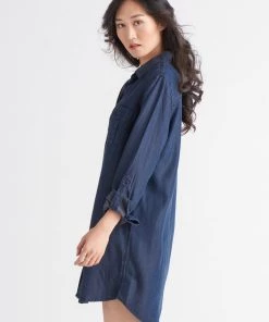 Black Tape_ Women Black Tape Tencel Shirt Dress 6 Black Tape_ Women Black Tape Tencel Shirt Dress