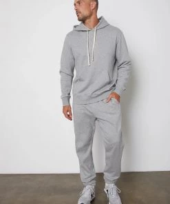 Velvet Men's Heather Grey Organic Fleece Hoodie