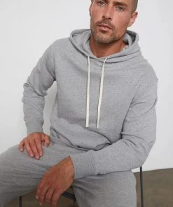 Velvet Men's Heather Grey Organic Fleece Hoodie