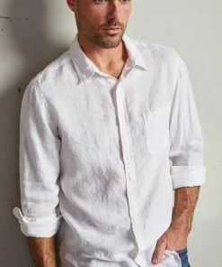 Velvet Men's Woven Linen Long Sleeve Shirt