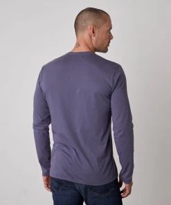 Velvet Men's Alvaro Cotton Jersey Henley Long Sleeve Shirt