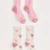 Z Supply 2 Pack Plush Heart Socks 1 Z Supply 2 Pack Plush Heart Socks