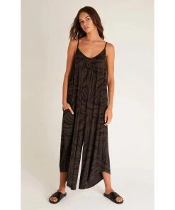 Z Supply Tropical Zebra Flarred Jumpsuit
